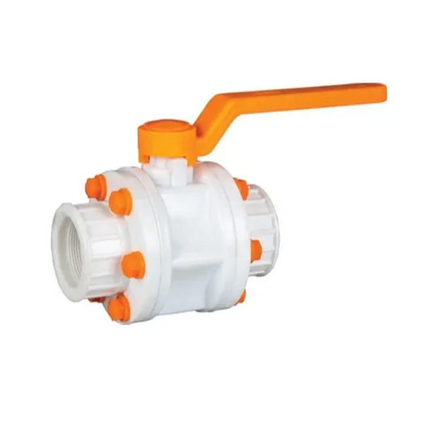 PP Ball Valve 3 Pcs Screwed Ends